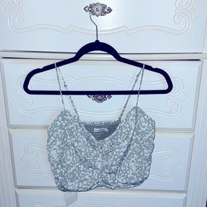 Abercrombie ruched leopard print cropped tank top